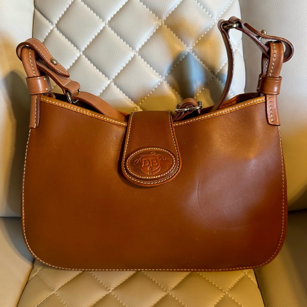 Dooney & Bourke Smooth Brown Leather Shoulder Bag